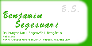 benjamin segesvari business card